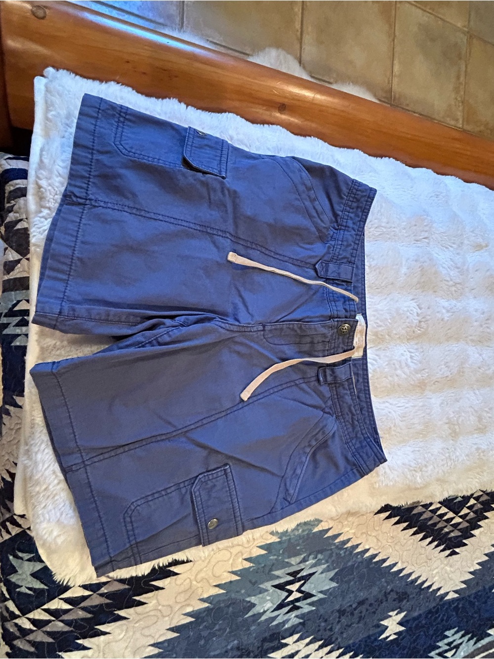 Eddie Bauer Blue Women's Cargo Drawstring Shorts